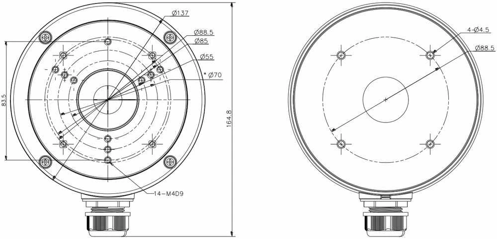 Montavimo bazė Hikvision DS-1280ZJ-S