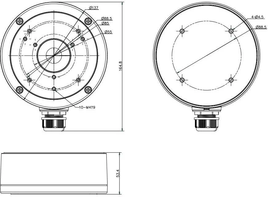 Montavimo bazė Hikvision DS-1280ZJ-S (JUODA)