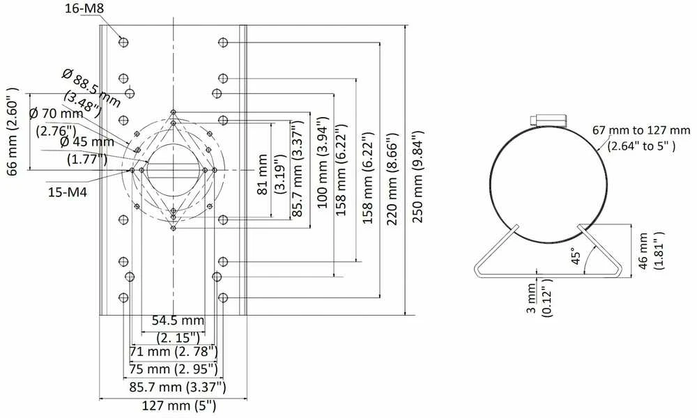LAIKIKLIS TVIRTINIMUI PRIE STIEBO DS-1275ZJ-SUS(Juodas) Hikvision