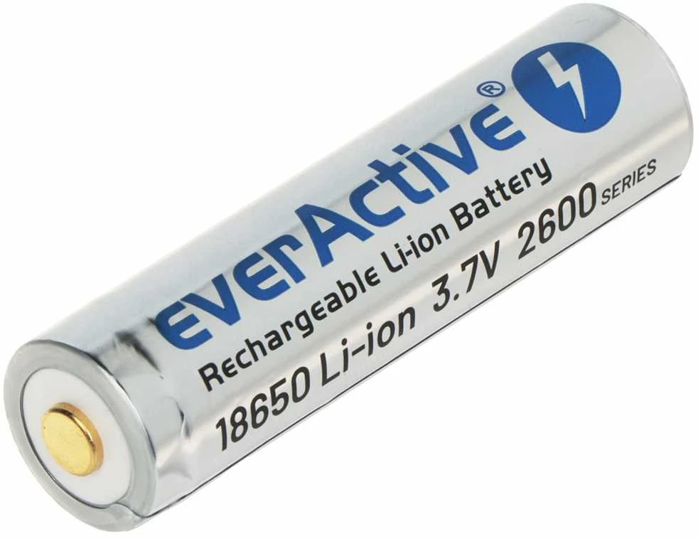 everActive USB įkraunamas 18650 3,7V 2600mAh akumuliatorius su PCM