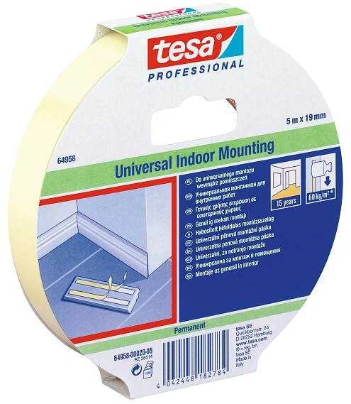 Lipni dvipusė juosta vidaus darbams TESA 1.5m x 19mm 66958-00006-00
