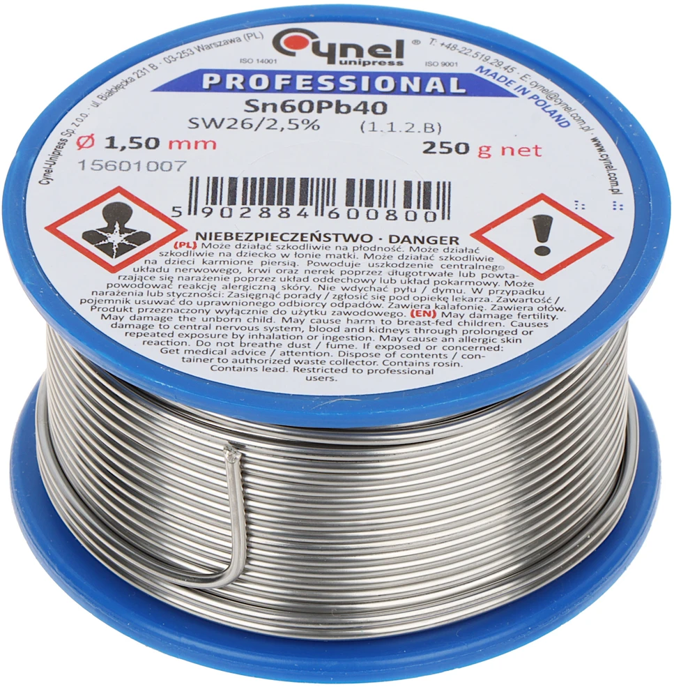 Cyna 1,5mm / 250g Sn60Pb40 CYNEL