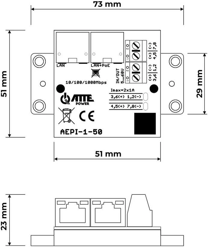 MAITINIMO ADAPTERIS POE AEPI-1-50 ATTE
