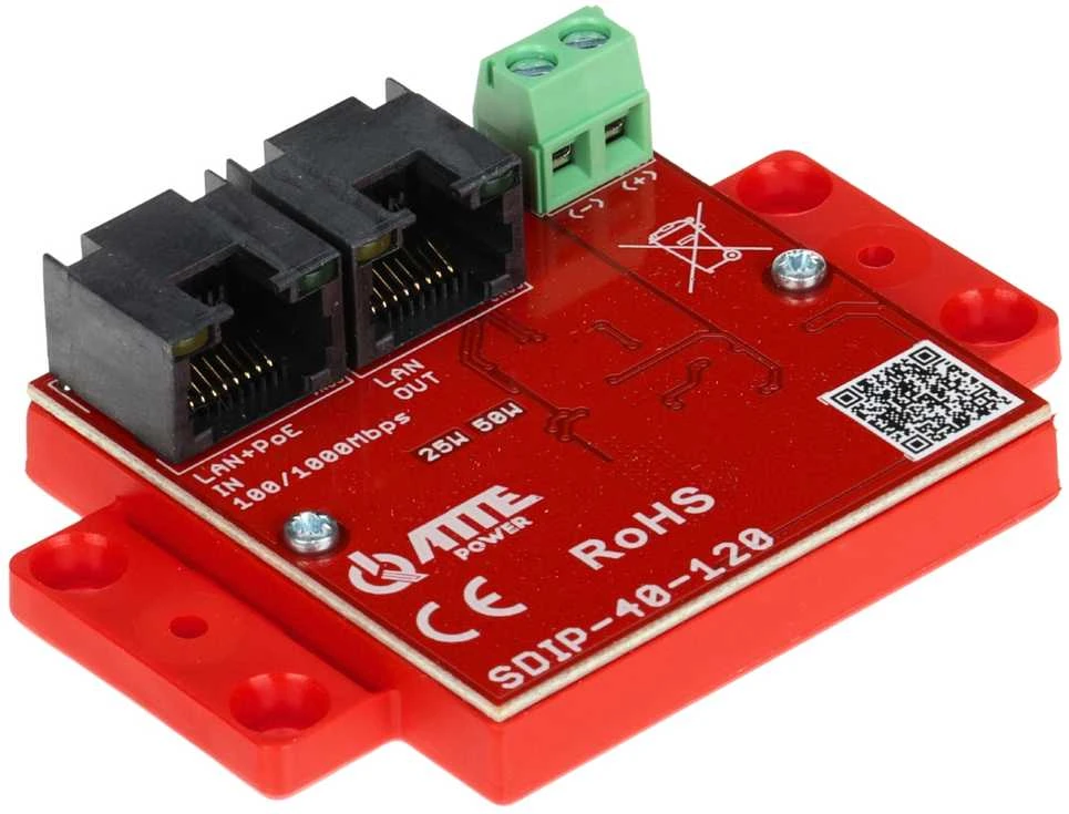 PoE adapteris SDIP-40-120 su LAN jungtimis