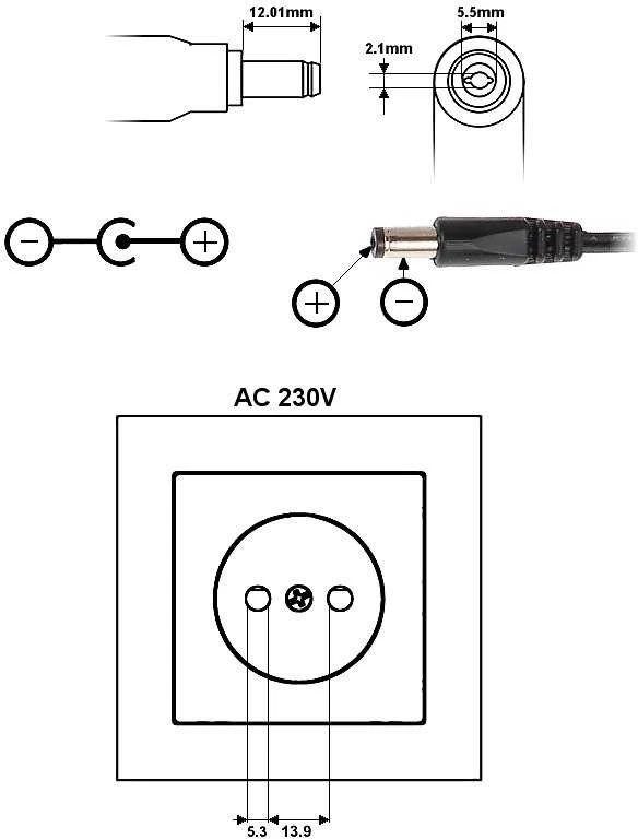 TST Maitinimo šaltinis DC 12V 3000mA (3A) 36W