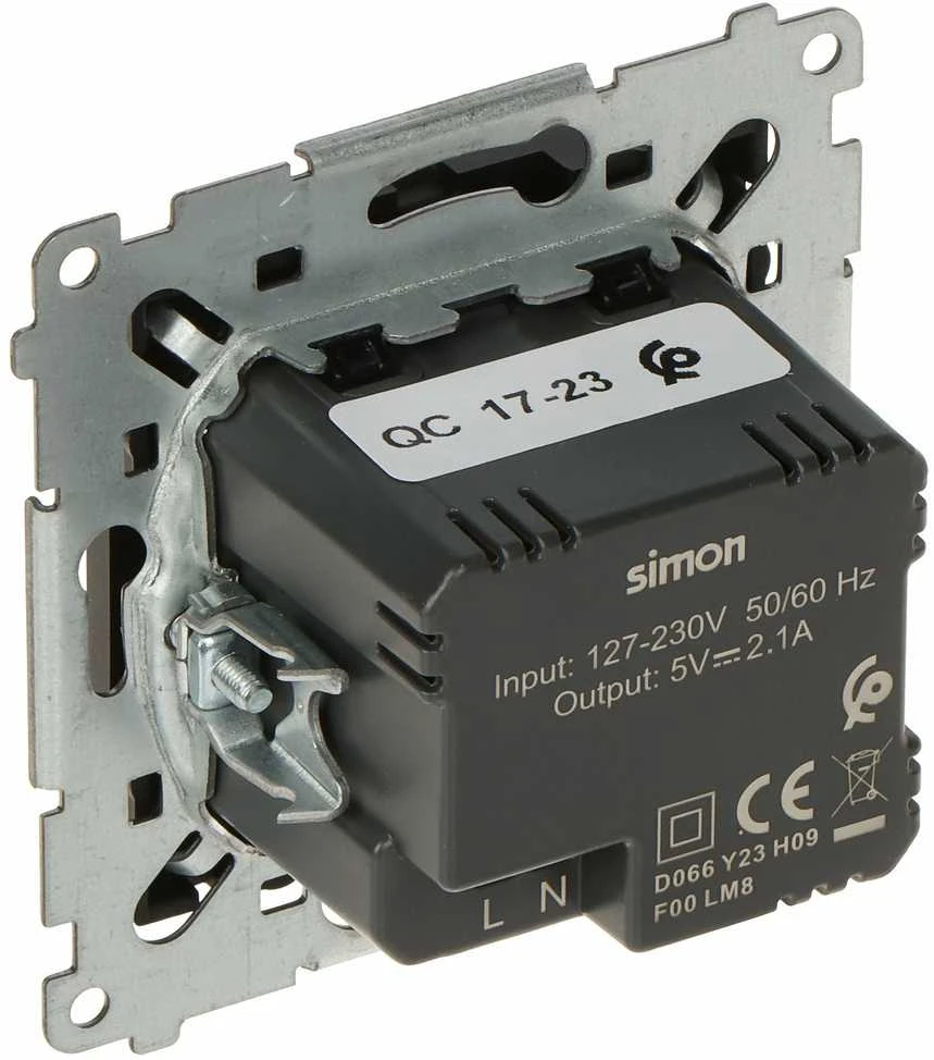 Kontak Simon MAITINIMO LIZDAS DC2USB.01/49-SIMON54 Premium 2 X 5 V DC / 2.1 A