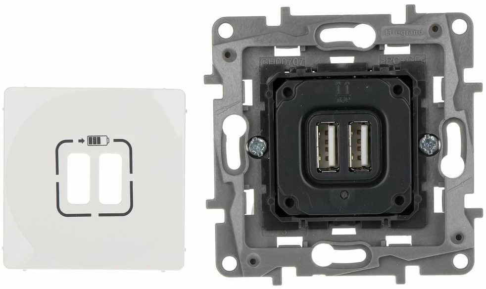MAITINIMO LIZDAS LE-764594 Niloe 2 PORTAI USB 2.4A/5V LEGRAND