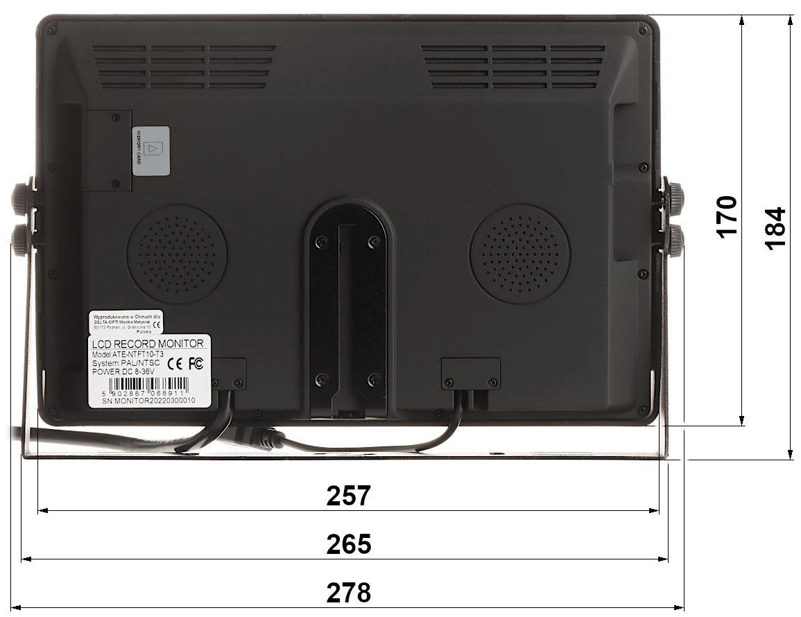 MOBILUS ĮRAŠYMO ĮRENGINYS SU MONITORIUMI ATE-NTFT10-T3 4 KANALAI 10 " AUTONE