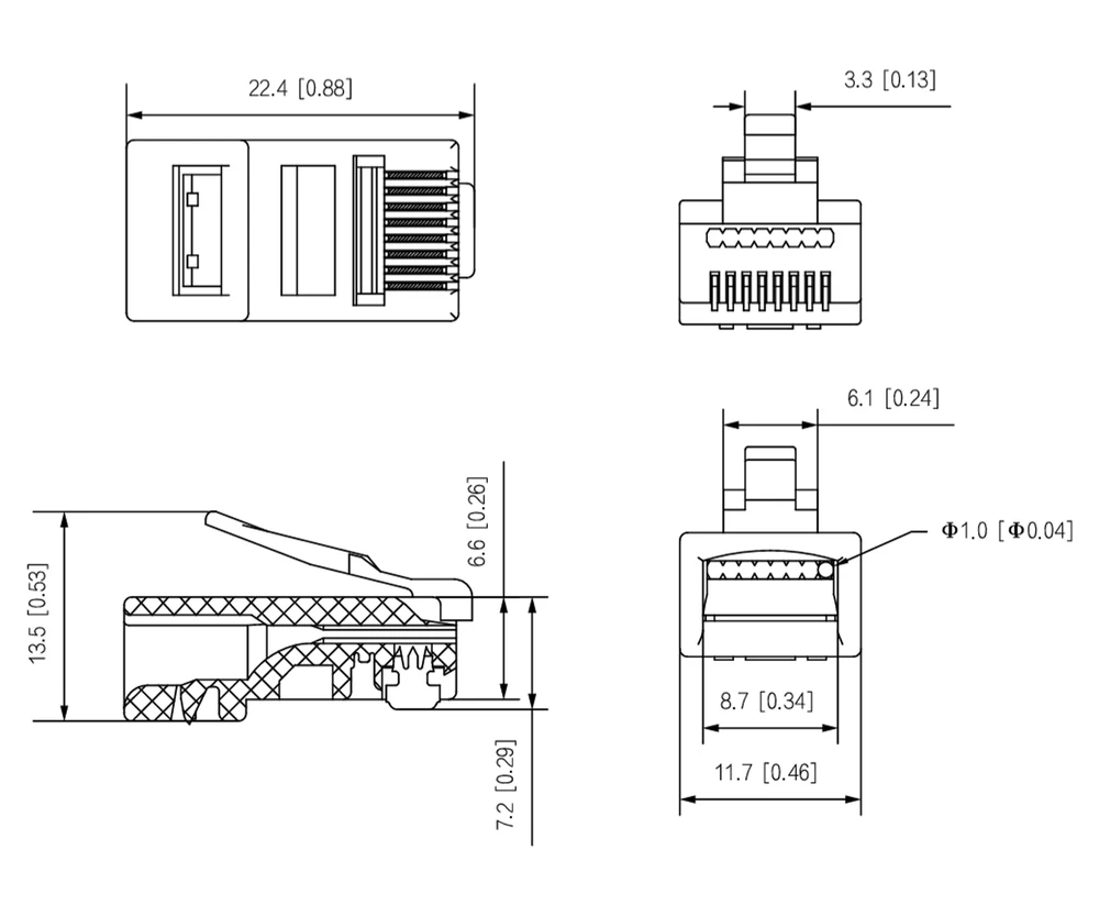 MODULINIS PERĖJIMO KIŠTUKAS PFM976-531-PT EZ TIPAS 100 VNT. DAHUA
