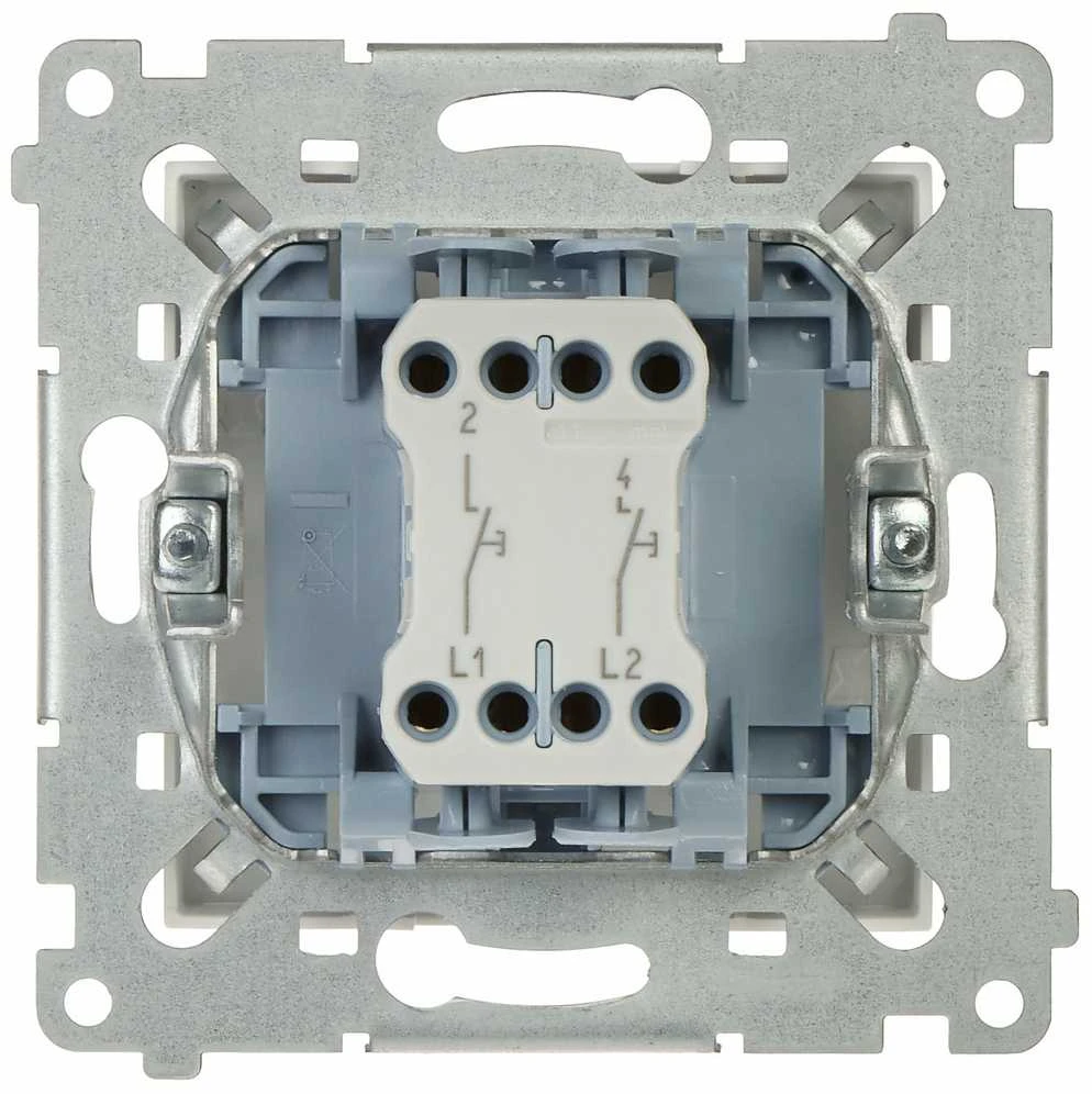 Kontak Simon MOMENTINIS DVIGUBAS MYGTUKAS DP2.01/11-SIMON54 250 V 10 A
