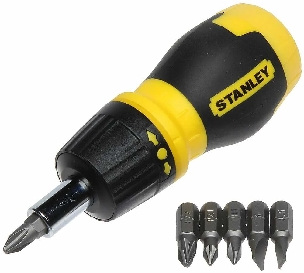 STANLEY WKRĘTAK MULTIBIT Z/G KRÓTKI + 7KOŃCÓWEK