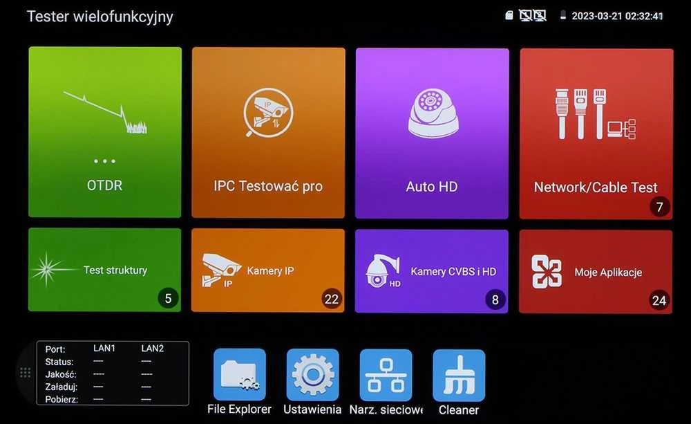 TST OPTINIS REFLEKTOMETRAS (OTDR) SU CCTV TESTERIU CS-R8-80H