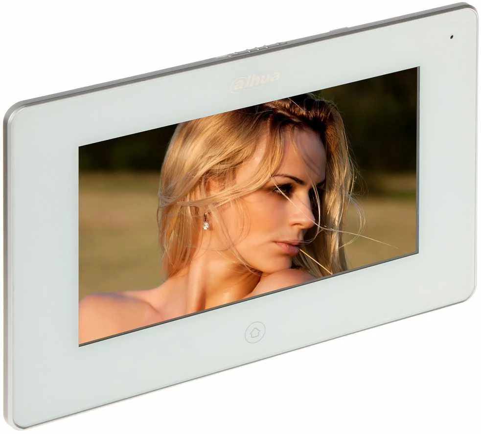 Dahua IP domofono monitorius su WIFI, 7 col. 1024x600,Micro SD kortelės prievadas,PoE(802.3af) baltas, SIP