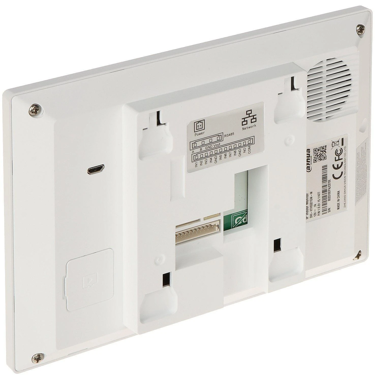 Dahua IP domofono monitorius VTH5321GW-W. 7 col. 1024x600. Wifi, PoE(802.3af). SIP. Andoid 8.1, baltas