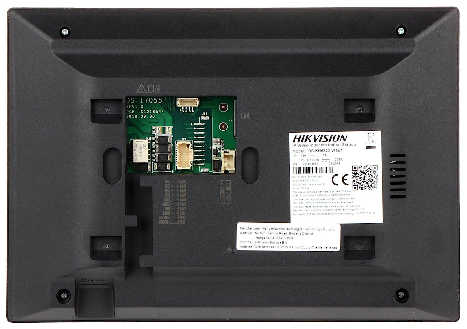 PATALPŲ VIDAUS SKYDELIS Wi-Fi / IP DS-KH6320-WTE1/EU Hikvision