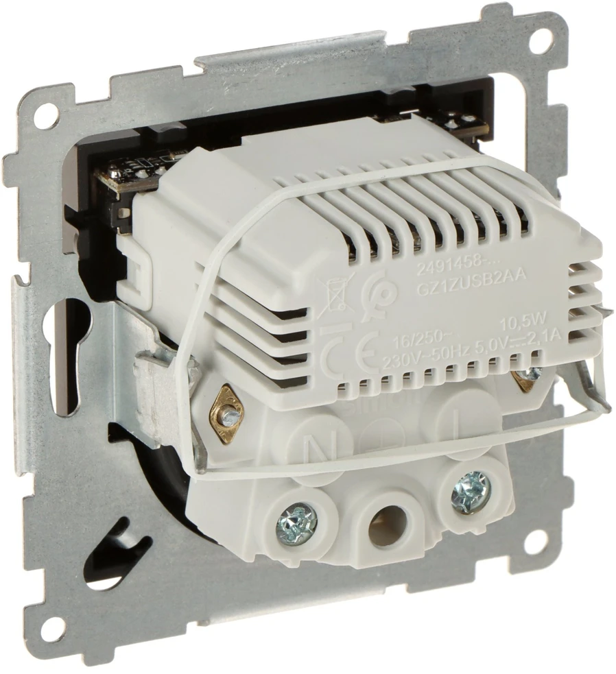 Schneider Electric PAVIENIS LIZDAS SU MAITINIMO ŠALTINIU USB DGZ1ZUSB2AA.01/49-SIMON54 Premium 230 V 16 A
