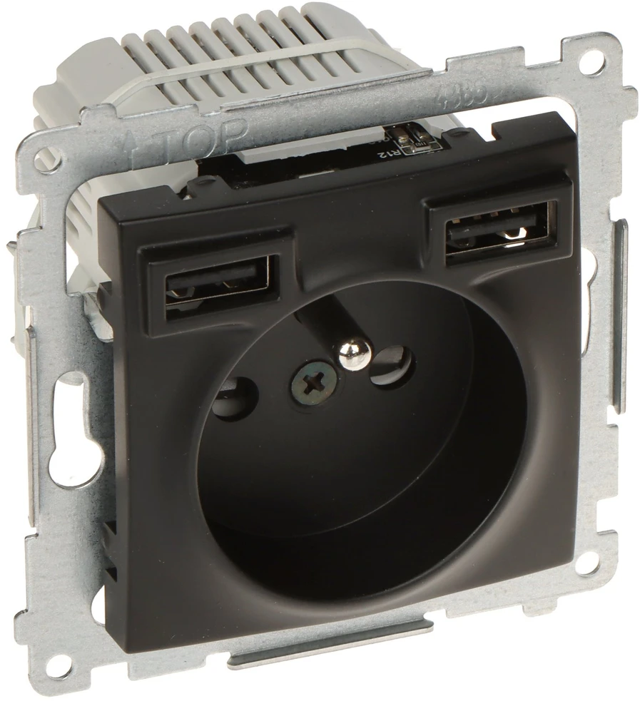 Schneider Electric PAVIENIS LIZDAS SU MAITINIMO ŠALTINIU USB DGZ1ZUSB2AA.01/49-SIMON54 Premium 230 V 16 A