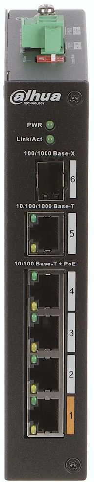 Šakotuvas PRAMONINIS SWITCH'AS POE PFS3106-4ET-60-V2 4 PRIEVADŲ SFP DAHUA
