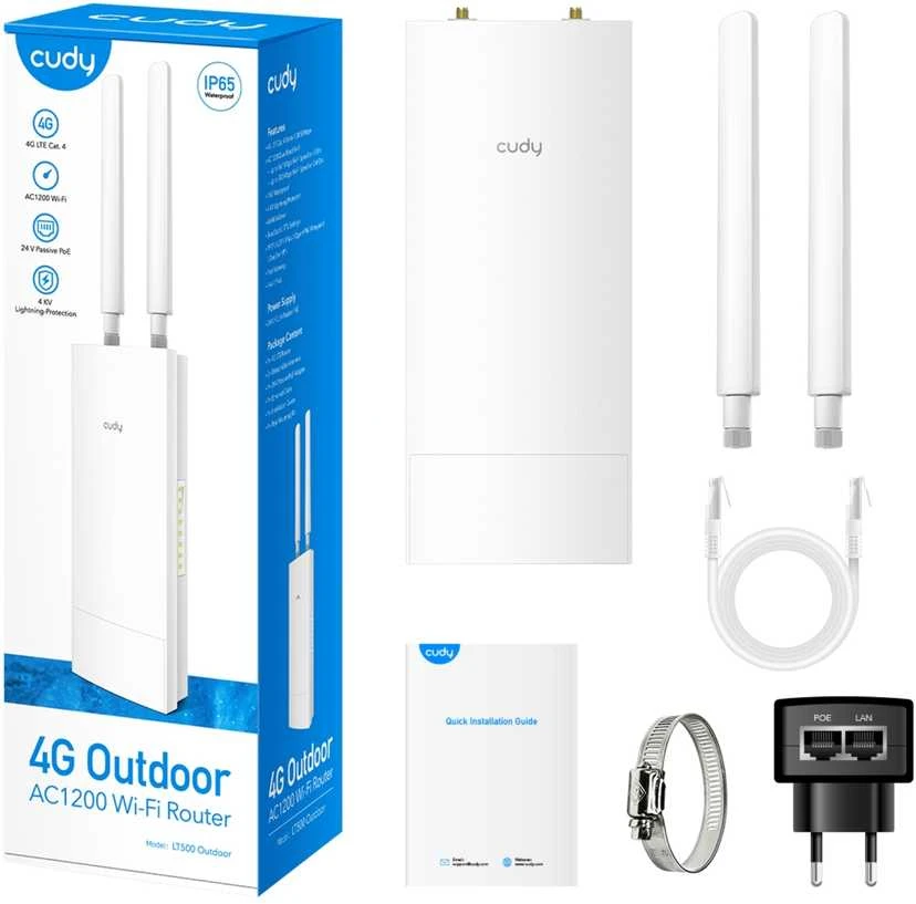 Belaidis Maršrutizatorius - Cudy LT500 Dual-Band 4G Greitasis Ethernet Baltas