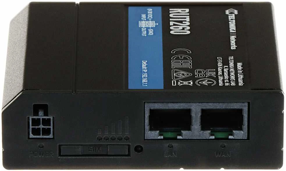 Teltonika | LTE Cat 6 Maršrutizatorius | RUT260 | 802.11n | 10/100 Mbit/s | Ethernet LAN (RJ-45) jungtys 2 | Mesh Support No | MU-MiMO No | 4G
