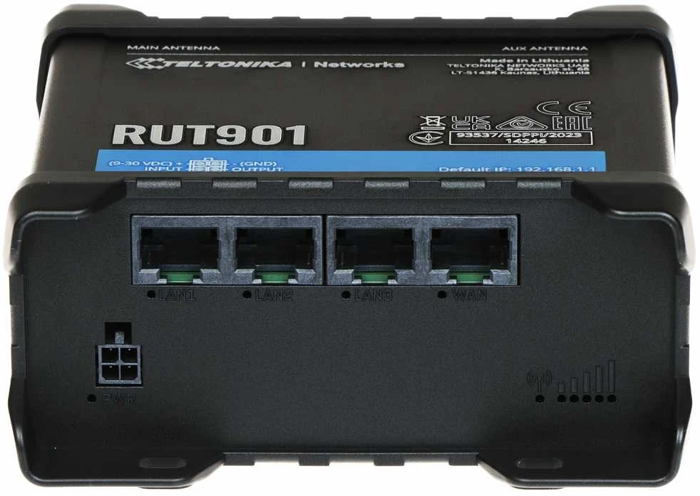 Teltonika | LTE CAT 4 Maršrutizatorius | RUT901 | 802.11n | 10/100 Mbit/s | Ethernet LAN (RJ-45) jungtys 4 | Mesh Support No | MU-MiMO No | 4G