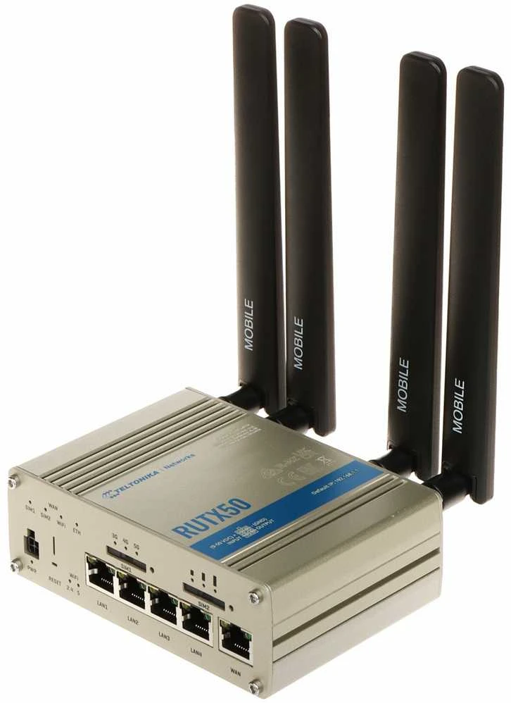 Teltonika | PRAMONINIS 5G MARŠRUTIZATORIUS | RUTX50 | 802.11ac | 867 Mbps | 10/100/1000 Mbps Mbps | Ethernet LAN (RJ-45) jungtys 5 | Tinklo palaikymas: Taip | MU-MiMO: Taip | 5G | Antenos tipas: Vidinė