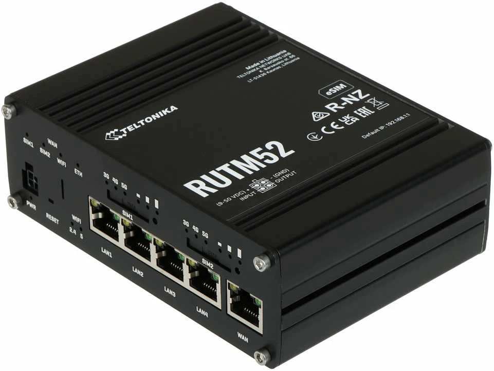 Teltonika Dual 5G Maršrutizatorius | RUTM52 | 802.11ac | 10/100/1000 Mbit/s | Ethernet LAN (RJ-45) jungtys 5 | Mesh Support No | MU-MiMO Yes | 3G/4G