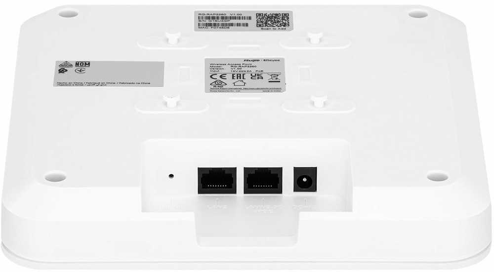 Maršrutizatorius Ruijie PRIEIGOS TAŠKAS RG-RAP2260 Wi-Fi 6 2.4 GHz 5 GHz 574 Mbps + 2402 Mbps REYEE