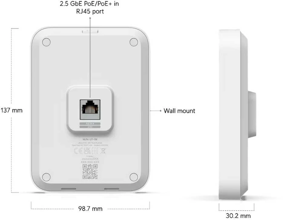 Maršrutizatorius PRIEIGOS TAŠKAS UQ-U7-IW UniFi Wi-Fi 7 2.4 GHz, 5 GHz, 688 Mbps + 4300 Mbps UBIQUITI