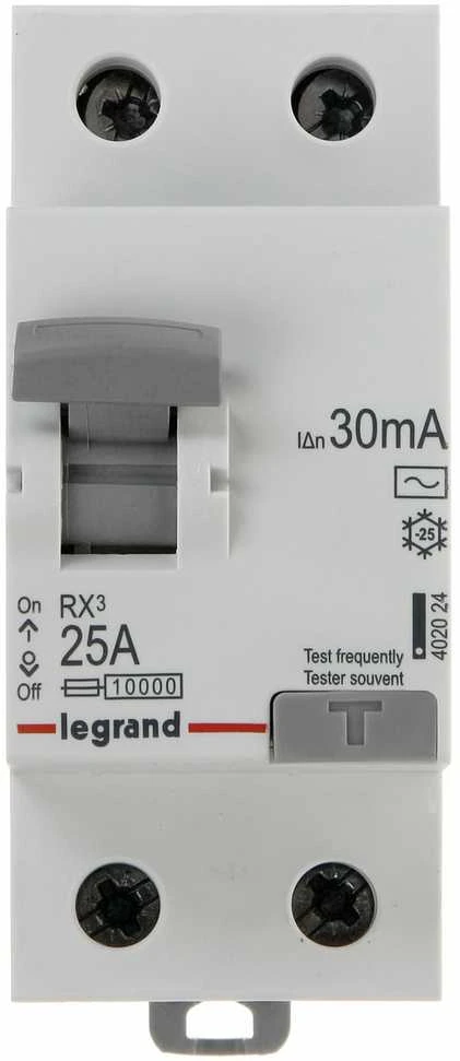 RCD JUNGILKLIS LE-402024 VIENFAZIS, AC TIPAS 30 mA 25 A LEGRAND