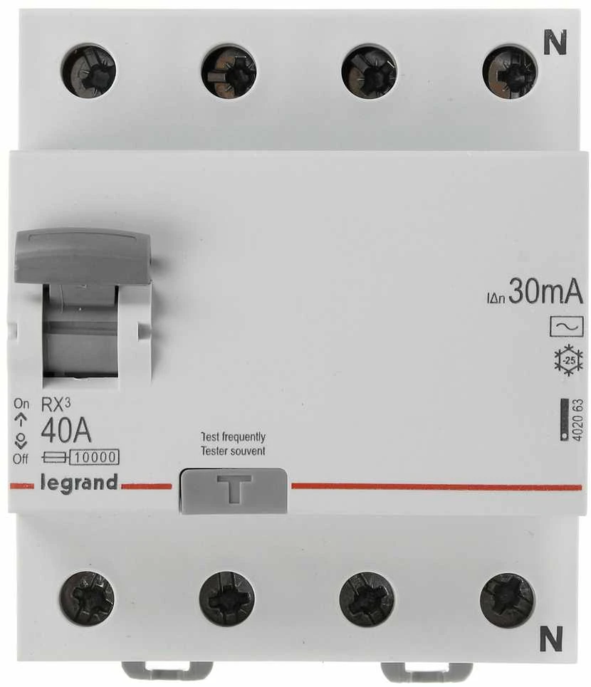 RCD JUNGILKLIS LE-402063 TRIFAZIS, AC TIPAS 30 mA 40 A LEGRAND