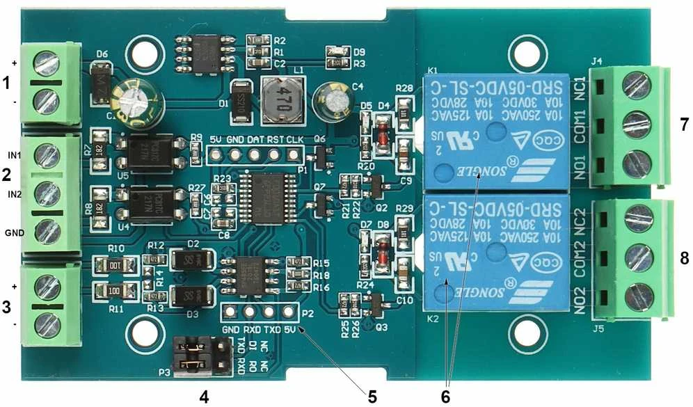 TST RELINIS MODULIS 2R-D7 Modbus RTU