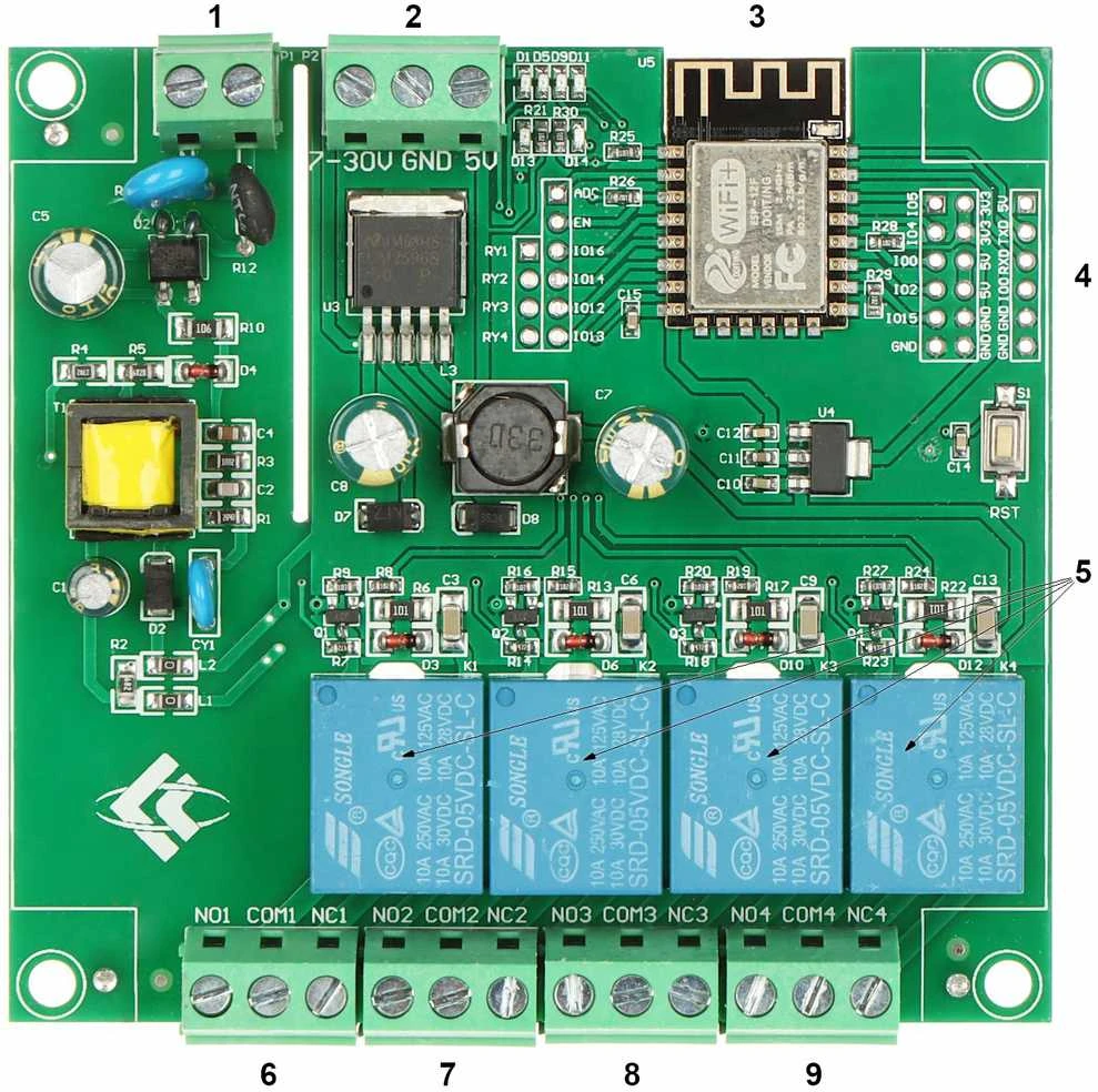 TST RELINIS MODULIS ESP12-4R-MV Wi-Fi