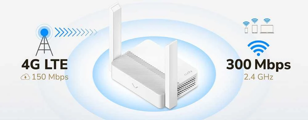 Maršrutizatorius ROUTER 4G LTE LT300 2.4 GHz, 300 Mbps CUDY