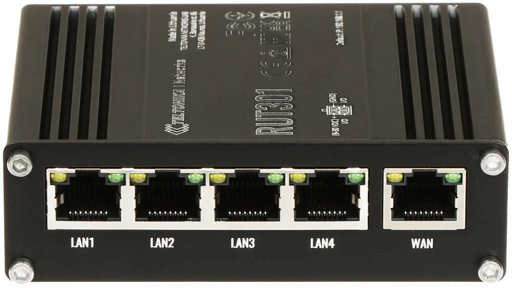 Teltonika | Ethernet Maršrutizatorius | RUT301 | No Wi-Fi | 10/100 Mbit/s | Ethernet LAN (RJ-45) jungtys 5 | Mesh Support No | MU-MiMO No | No mobile broadband