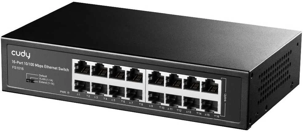 Šakotuvas Cudy FS1016 network switch Fast Ethernet (10/100) Juodas