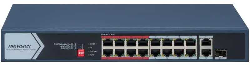 Maršrutizatorius 18 prievadų, 16 PoE komutatorius Hikvision DS-3E0318P-E(C)