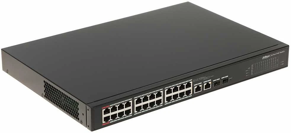 Dahua PoE šakotuvas valdomas 100Mbps 24portų+2G uplink + 2SFP, Hi-PoE