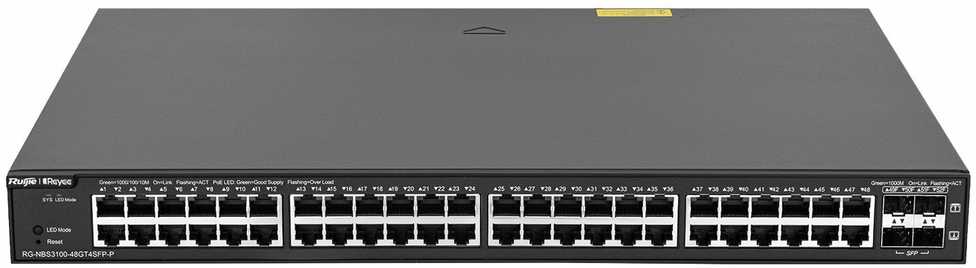 Šakotuvas Ruijie jungiklis POE RG-NBS3100-48GT4SFP-P 48 PRIEVADŲ REYEE