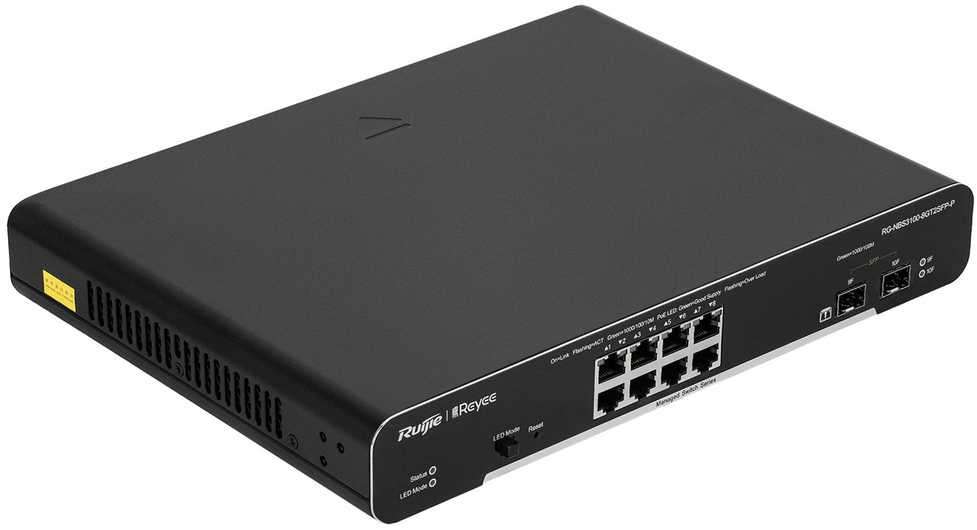Šakotuvas Ruijie Reyee Ruijie SWITCH POE RG-NBS3100-8GT2SFP-P 8 PRIEVADŲ REYEE