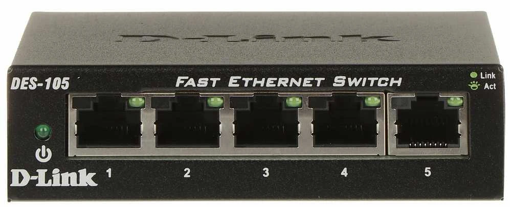 Šakotuvas SWITCH DES-105/E 5 PRIEVADŲ D-Link