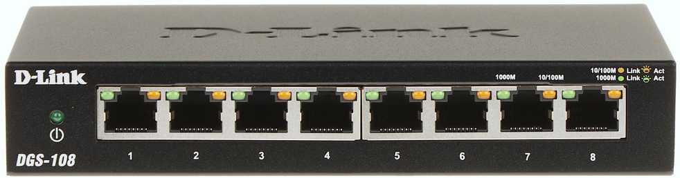 Šakotuvas SWITCH DGS-108/E 8 PRIEVADŲ D-Link