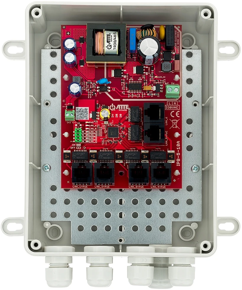 Šakotuvas SWITCH POE ATTE IPB-5-10A-M2, 5 PRIEVADŲ