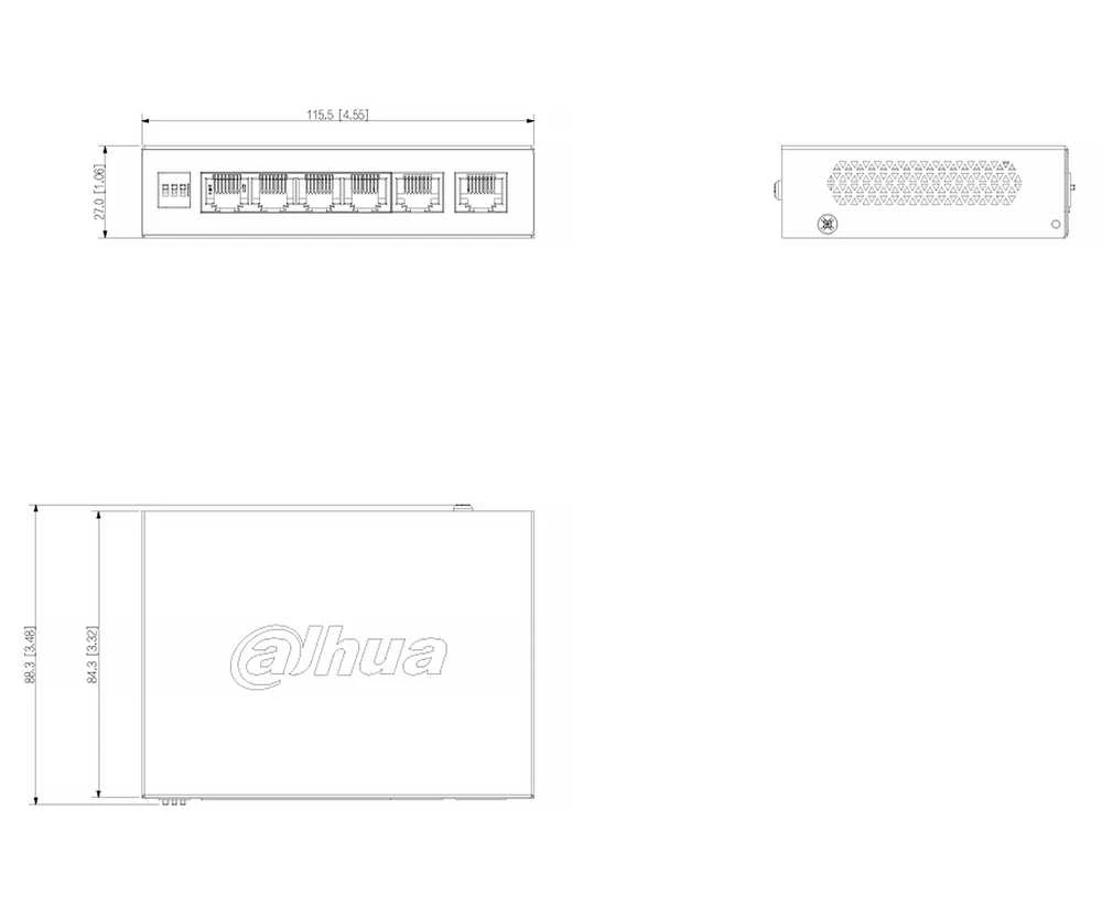 Šakotuvas SWITCH POE CS4006-4GT-36 4 PRIEVADŲ DAHUA