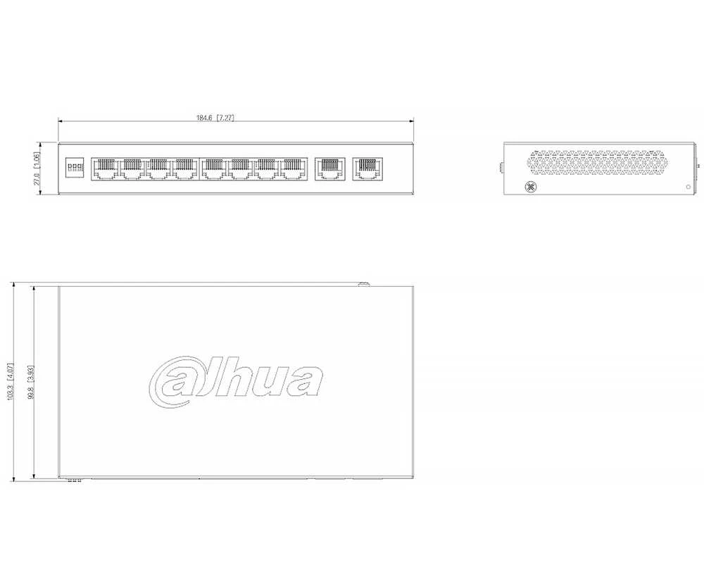 Šakotuvas SWITCH POE CS4010-8ET2GT-110 8 PRIEVADŲ DAHUA