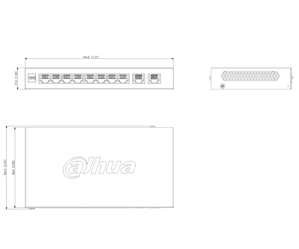 Šakotuvas SWITCH POE CS4010-8GT-110 10 PRIEVADŲ, 8 PoE DAHUA