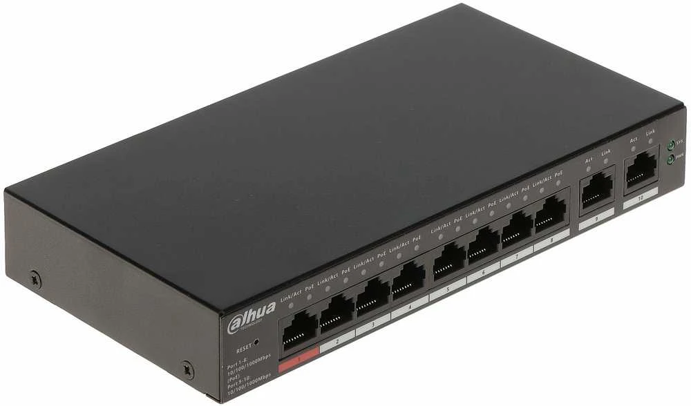 Šakotuvas SWITCH POE CS4010-8GT-110 8 PRIEVADŲ DAHUA