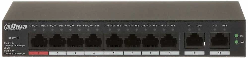 Šakotuvas SWITCH POE CS4010-8GT-110 8 PRIEVADŲ DAHUA
