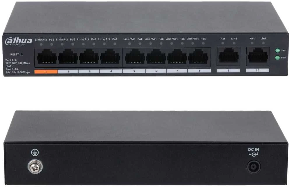 Šakotuvas SWITCH POE CS4010-8GT-60 8 PRIEVADŲ DAHUA