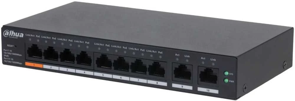Šakotuvas SWITCH POE CS4010-8GT-60 8 PRIEVADŲ DAHUA